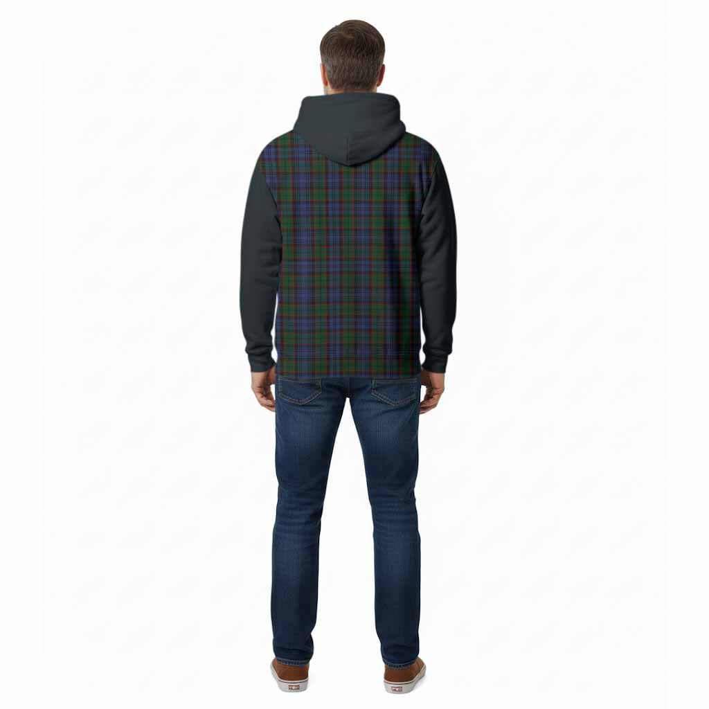 Fletcher Tartan Accent Cotton Hoodie with Family Crest