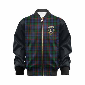 Fletcher Tartan Accent Kid Bomber Jacket with Family Crest
