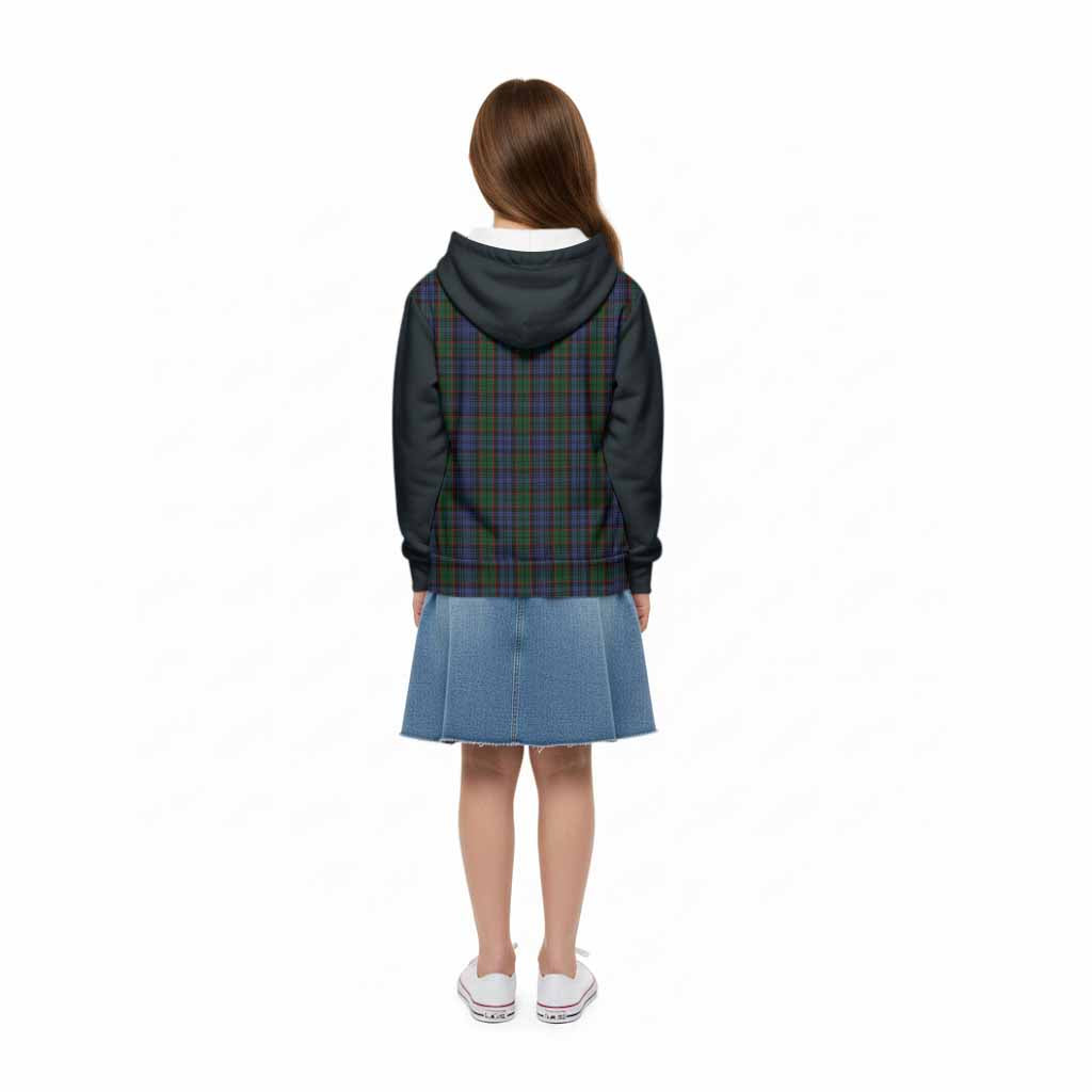 Fletcher Tartan Accent Kid Hoodie with Family Crest