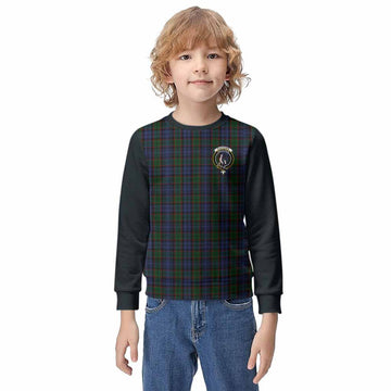 Fletcher Tartan Accent Kid Knitted Sweatshirt with Family Crest