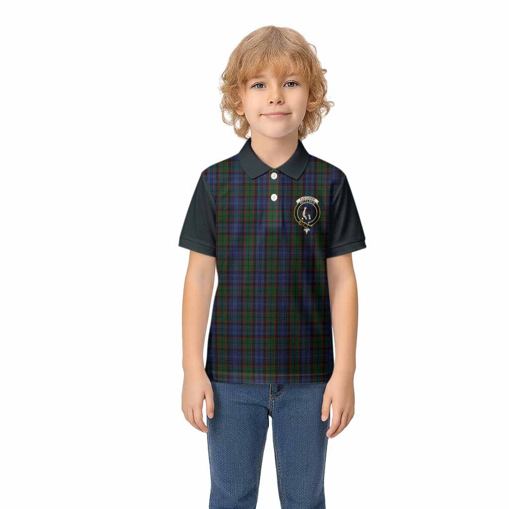 Fletcher Tartan Accent Kid Polo Shirt with Family Crest