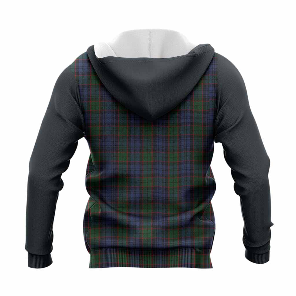 Fletcher Tartan Accent Knitted Hoodie with Family Crest