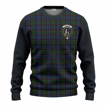 Fletcher Tartan Accent Knitted Sweater with Family Crest