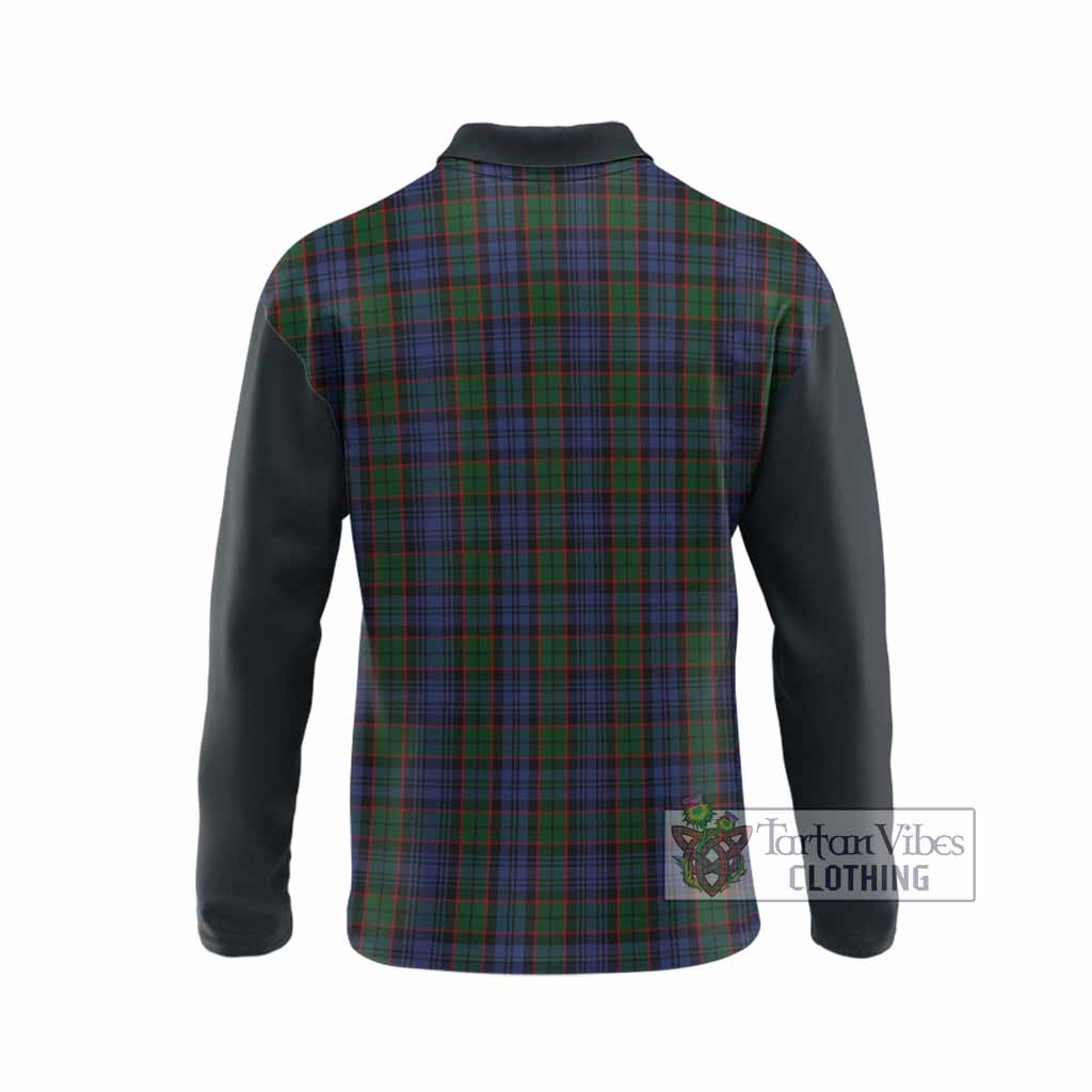 Fletcher Tartan Accent Long Sleeve Polo Shirt with Family Crest