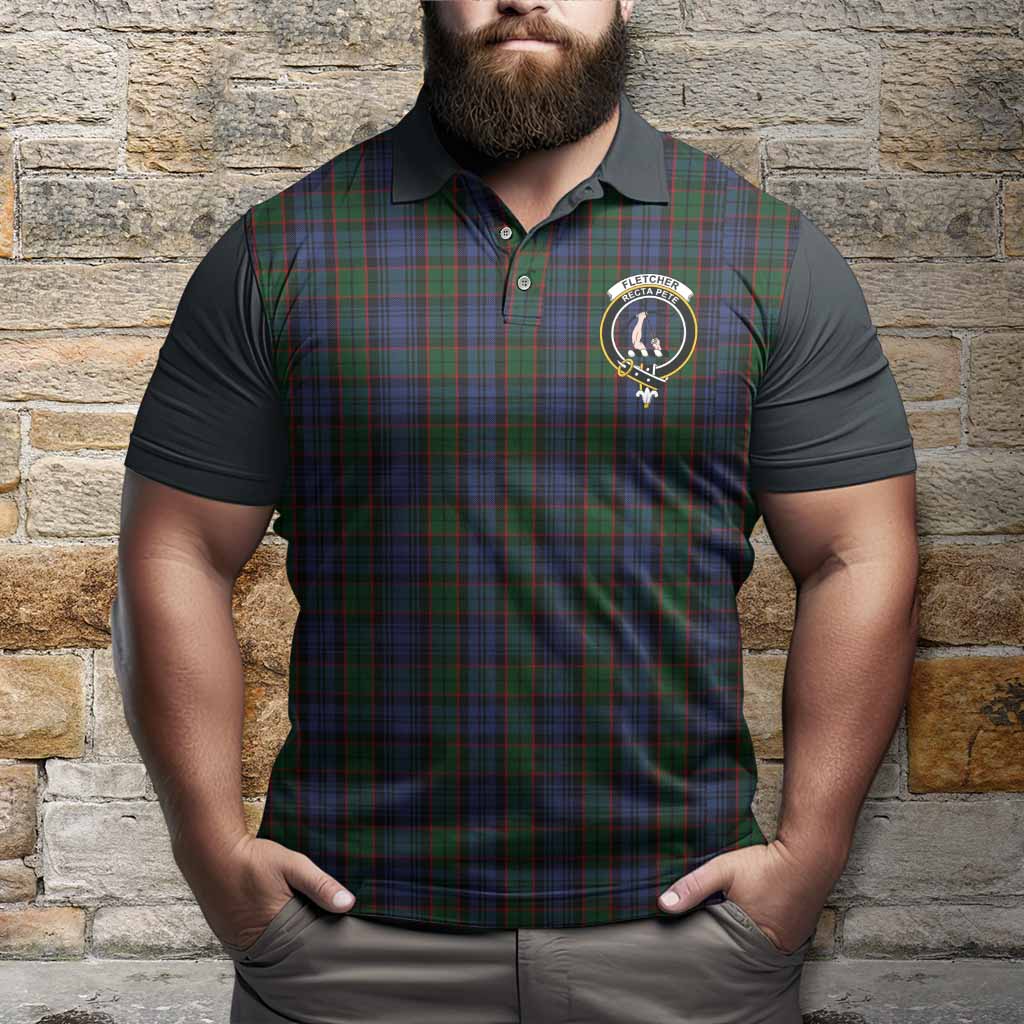 Fletcher Tartan Accent Polo Shirt with Family Crest