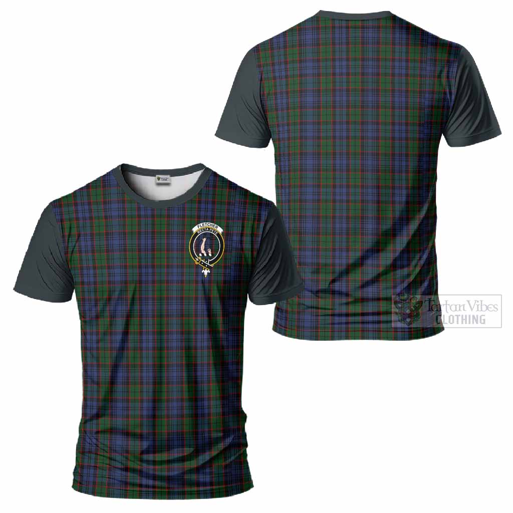 Fletcher Tartan Accent T-Shirt with Family Crest