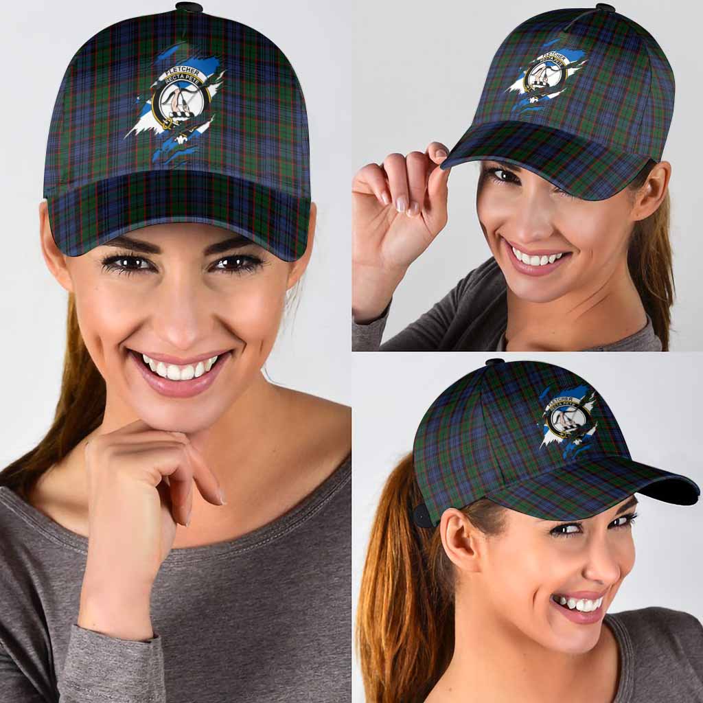 Fletcher Tartan Classic Cap with Family Crest In Me Style