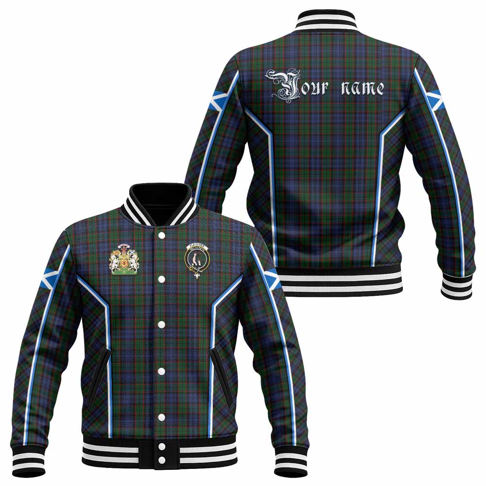 Fletcher Tartan Crest Baseball Jacket Scotland Coat of Arm Flag Style - Tartan Vibes Clothing
