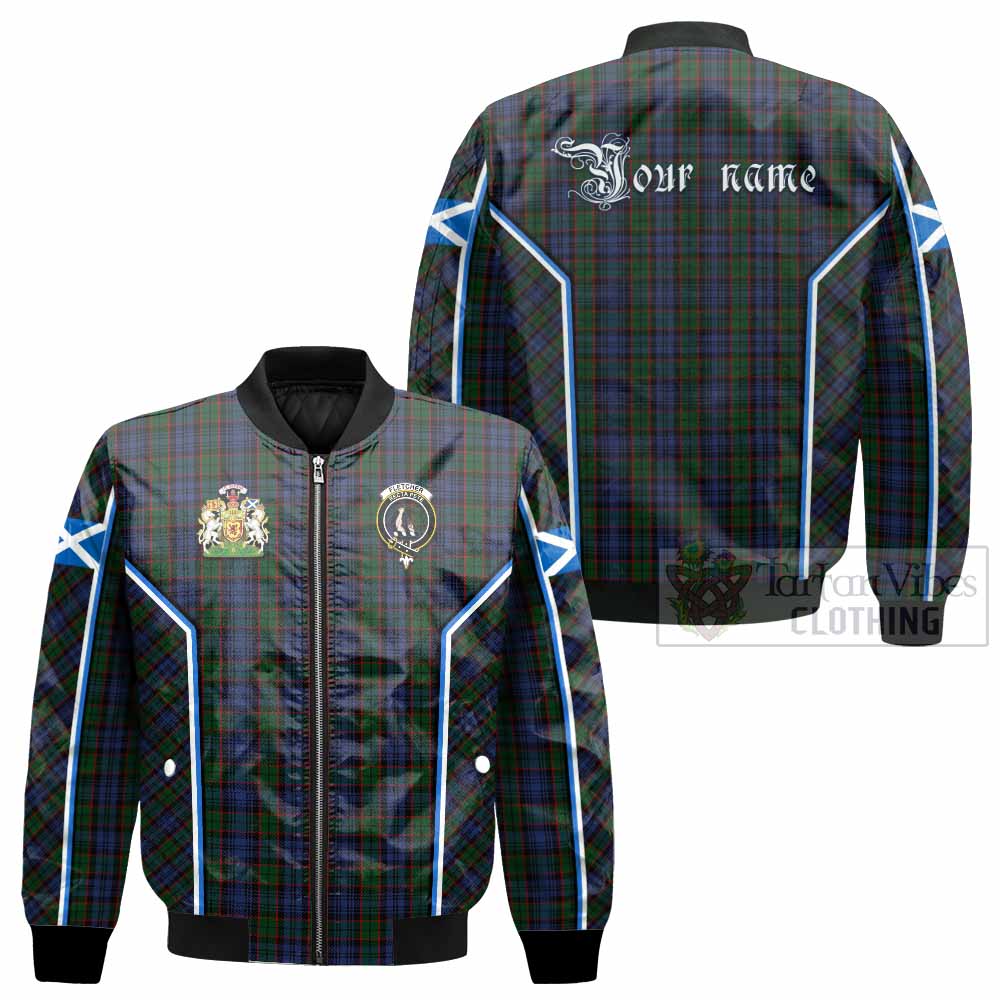 Fletcher Tartan Crest Bomber Jacket Scotland Coat of Arm Flag Style - Tartan Vibes Clothing