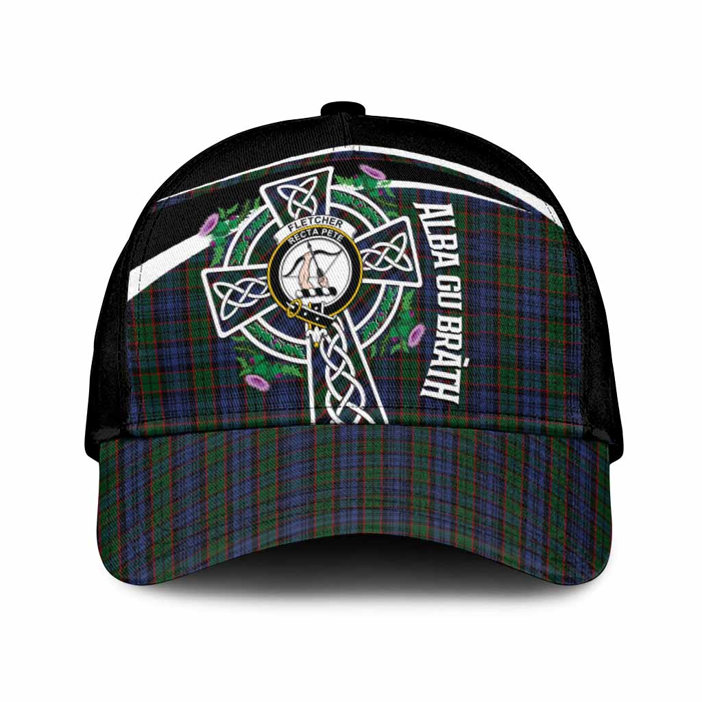 Fletcher Tartan Crest Classic Cap Scottish Thistle Celtic Cross Alba Gu Brath