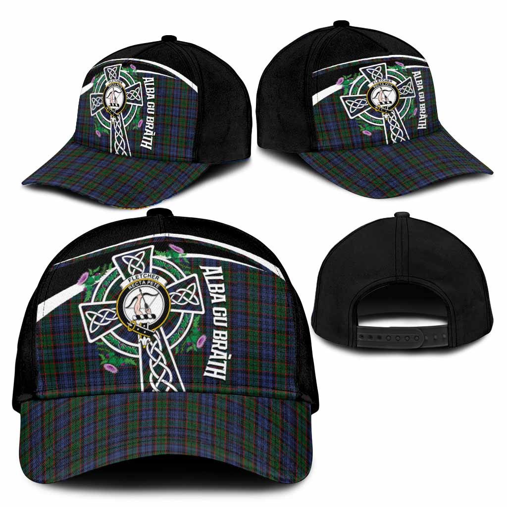 Fletcher Tartan Crest Classic Cap Scottish Thistle Celtic Cross Alba Gu Brath