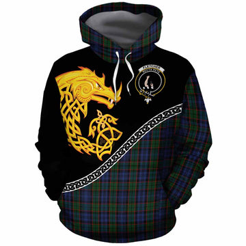 Fletcher Tartan Crest Cotton Hoodie Legendary Dragon Knot Half Style