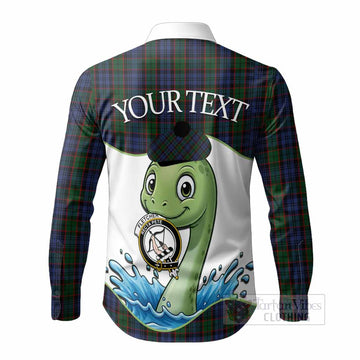 Fletcher Tartan Crest Cute Nessie Long Sleeve Button Shirts Scottish Loch Ness Monster