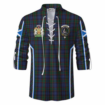Fletcher Tartan Crest Ghillie Kilt Shirt Scotland Coat of Arm Flag Style