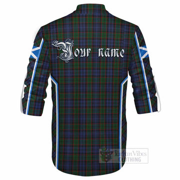 Fletcher Tartan Crest Ghillie Kilt Shirt Scotland Coat of Arm Flag Style