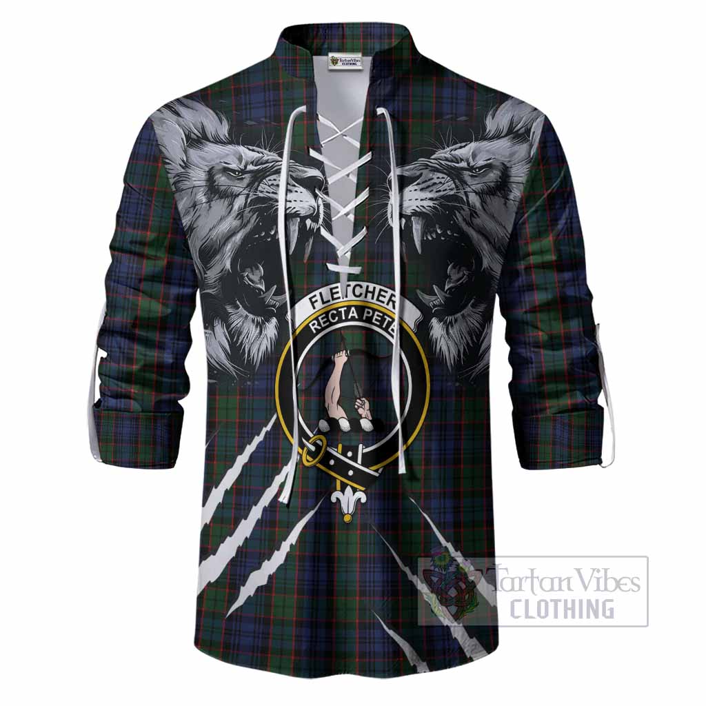 Fletcher Tartan Crest Ghillie Shirt Ferocious Lion Style