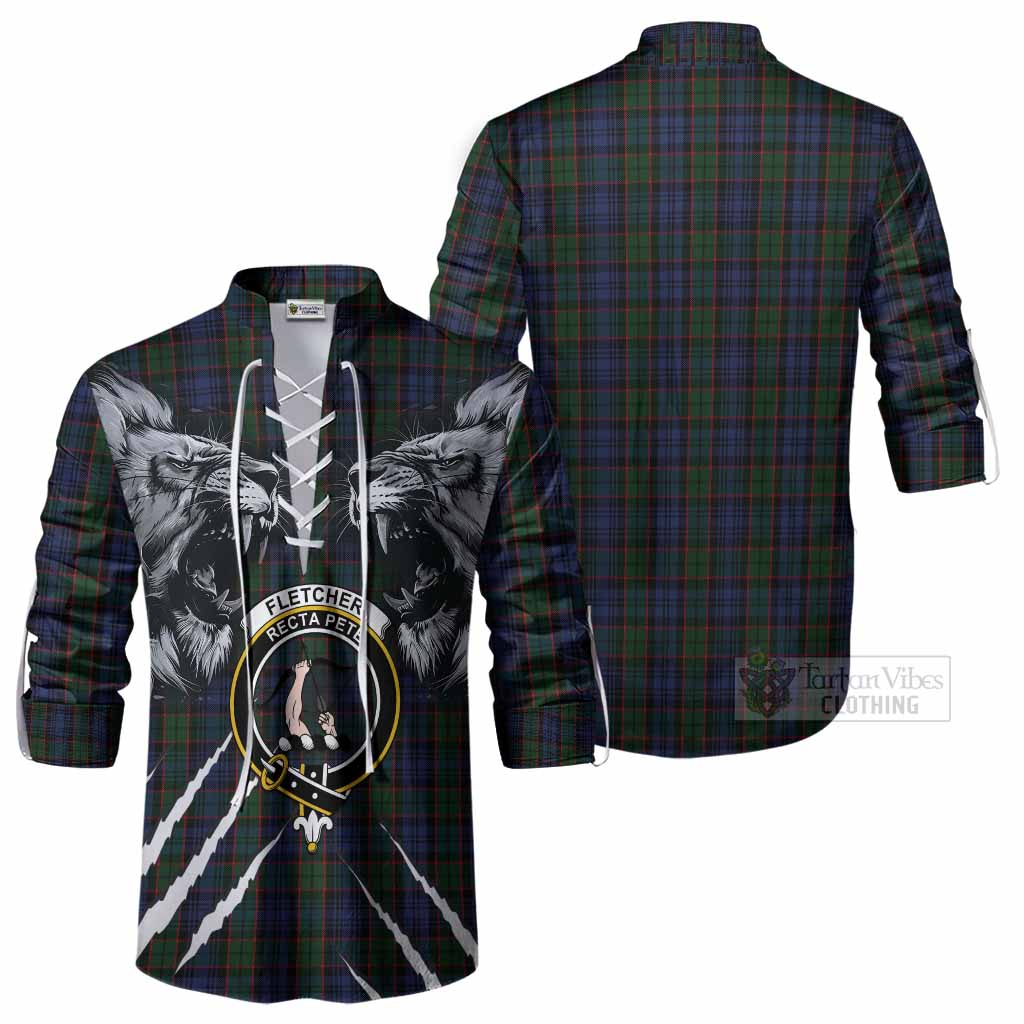 Fletcher Tartan Crest Ghillie Shirt Ferocious Lion Style