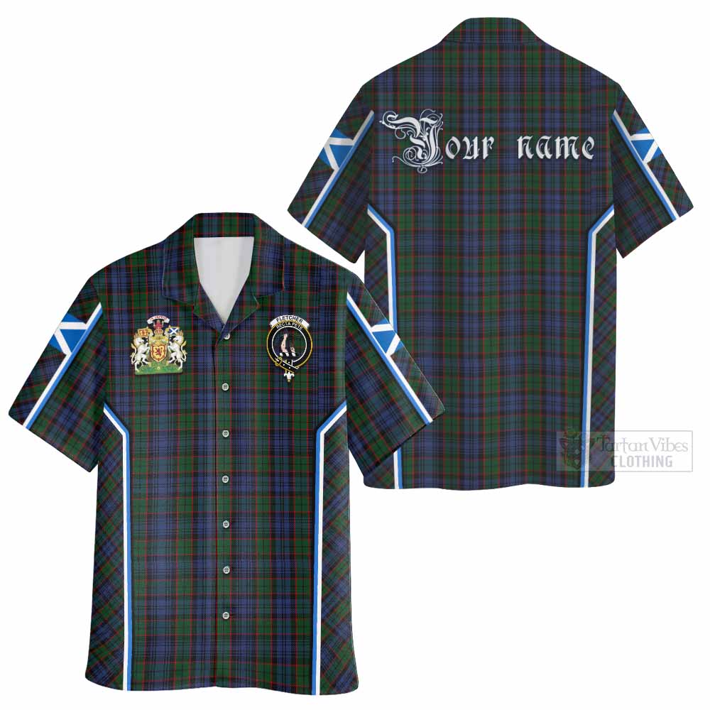 Fletcher Tartan Crest Hawaiian Shirt Scotland Coat of Arm Flag Style - Tartan Vibes Clothing