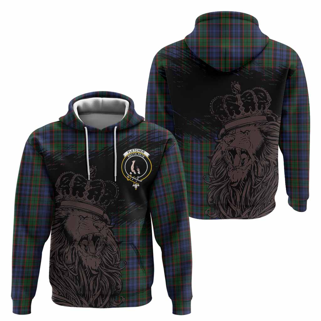 Fletcher Tartan Crest Hoodie Crowned Lion Heritage Style