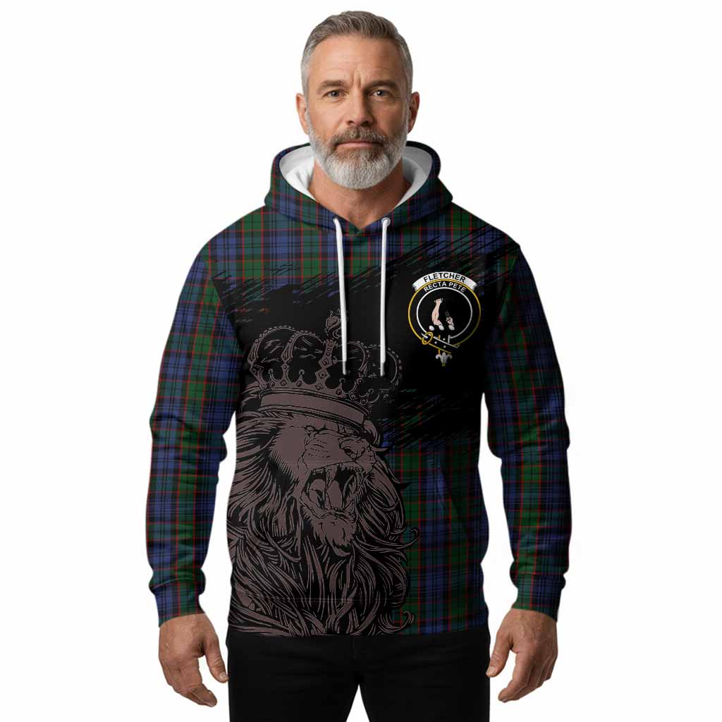 Fletcher Tartan Crest Hoodie Crowned Lion Heritage Style