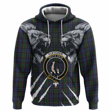 Fletcher Tartan Crest Hoodie Ferocious Lion Style