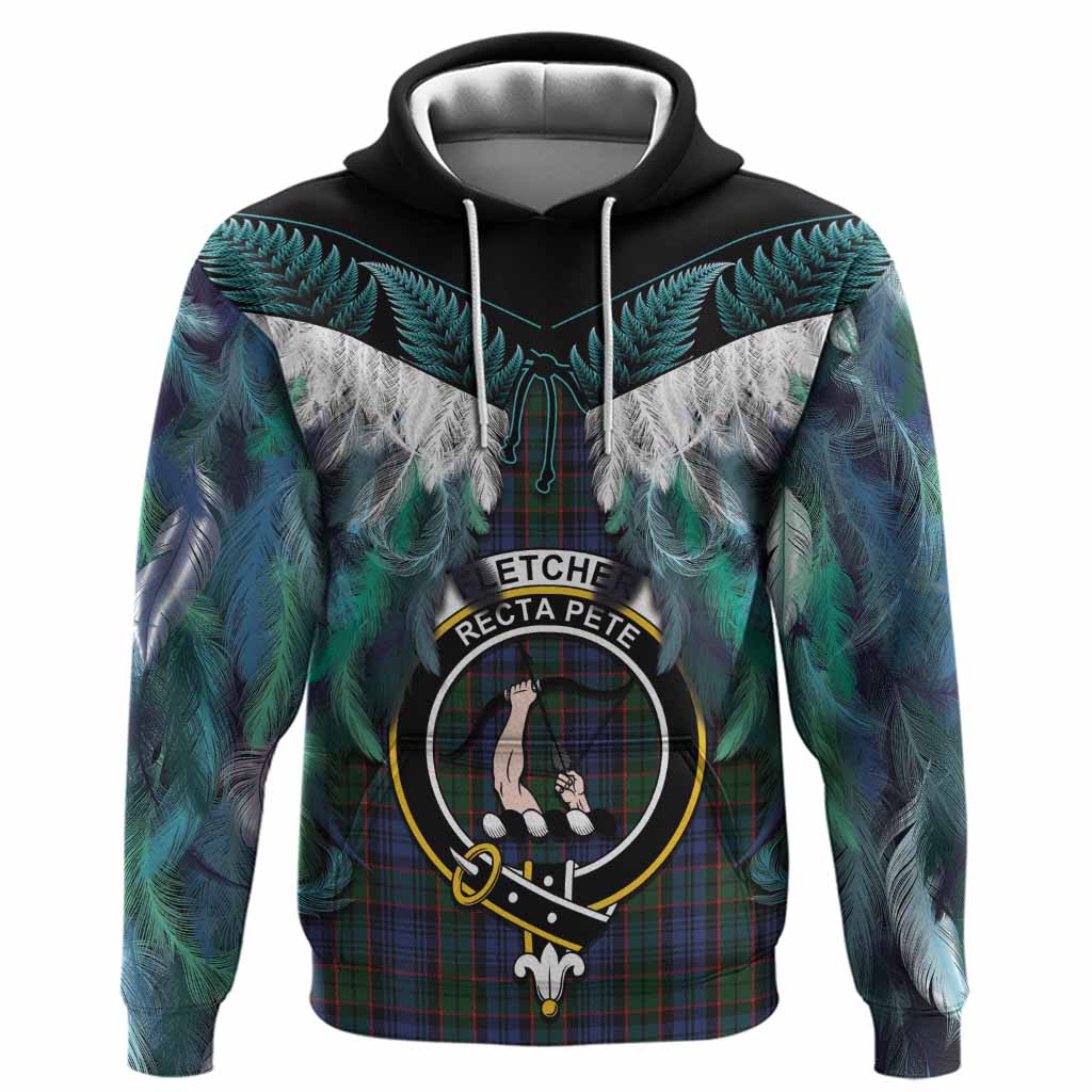 Fletcher Tartan Crest Hoodie New Zealand Maori Korowai Cloak
