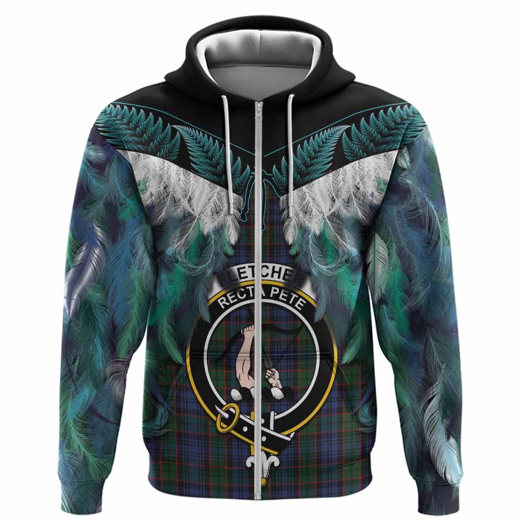 Fletcher Tartan Crest Hoodie New Zealand Maori Korowai Cloak