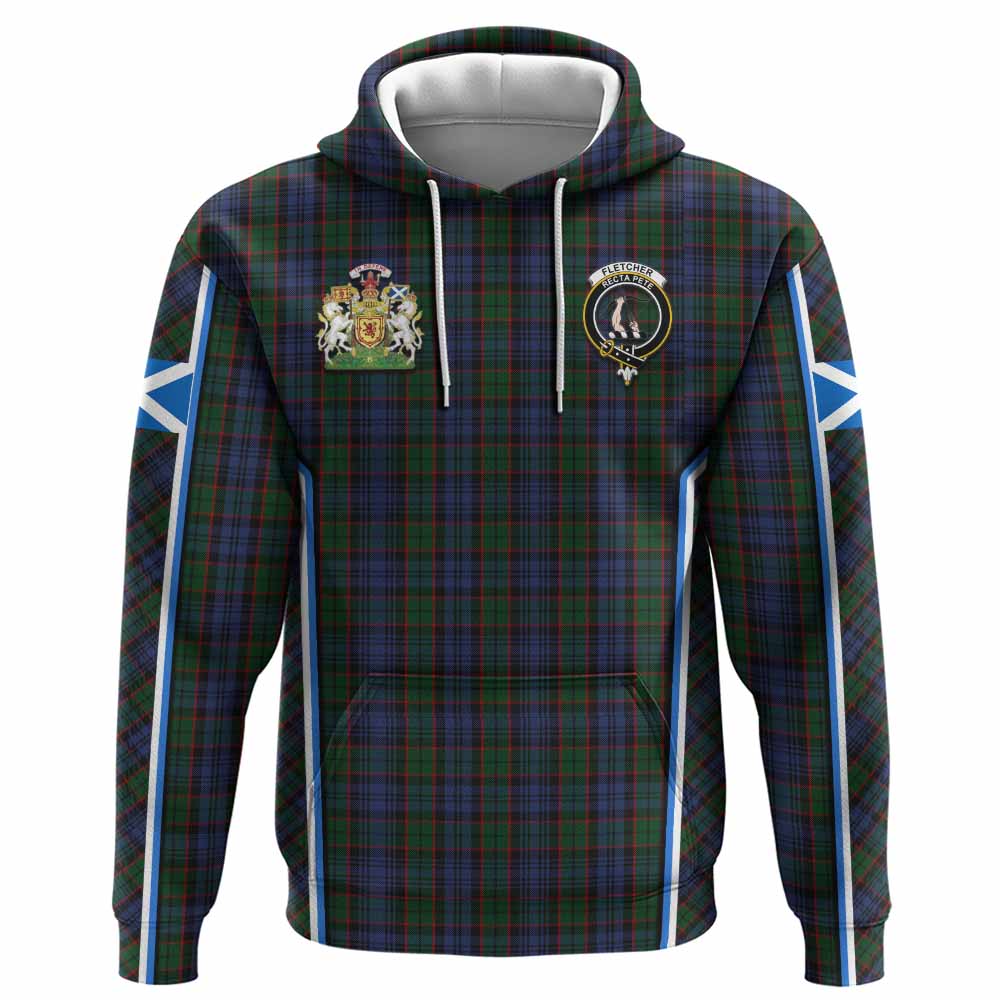 Fletcher Tartan Crest Hoodie Scotland Coat of Arm Flag Style - Tartan Vibes Clothing