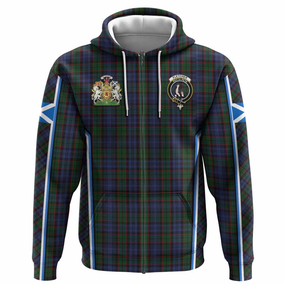 Fletcher Tartan Crest Hoodie Scotland Coat of Arm Flag Style - Tartan Vibes Clothing