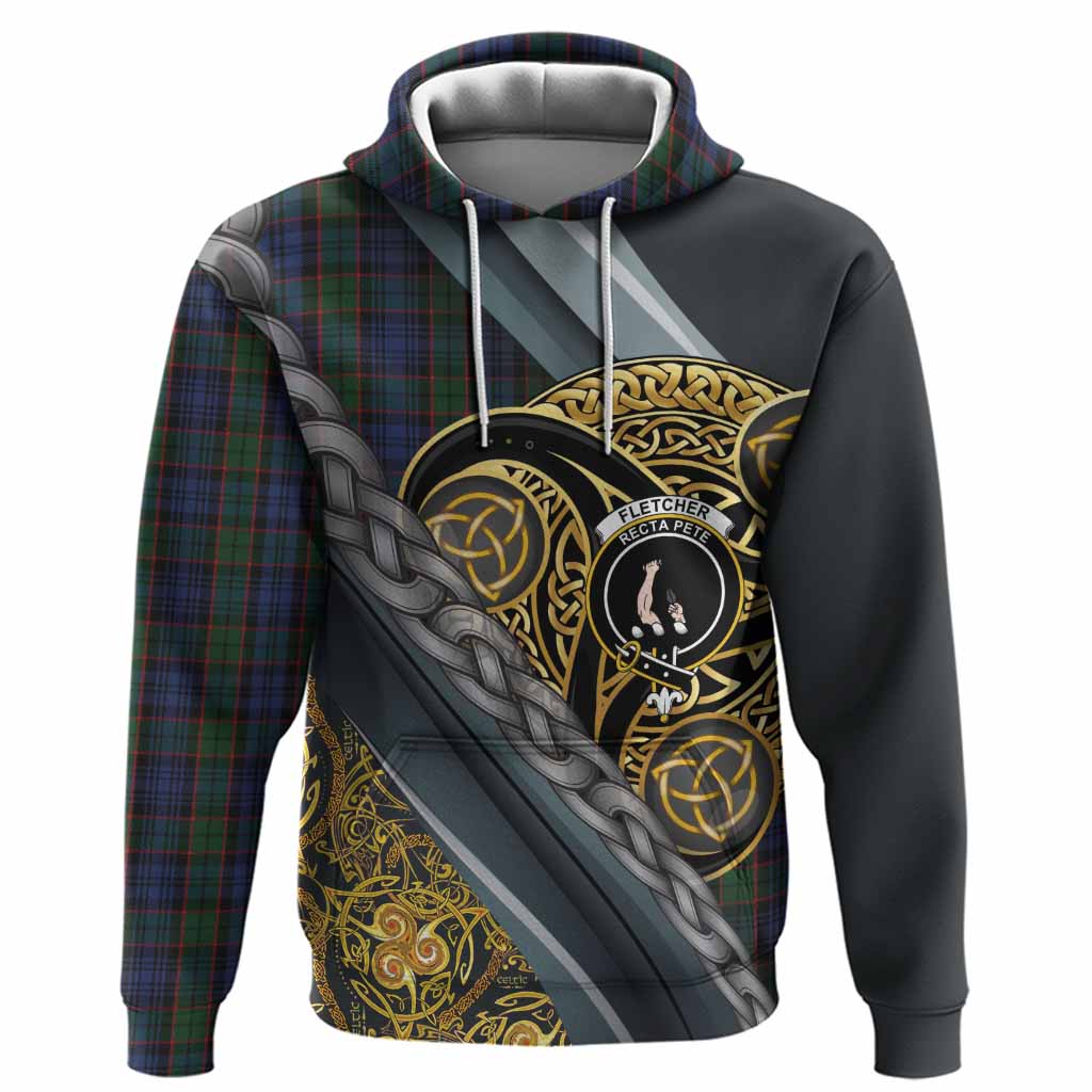 Fletcher Tartan Crest Hoodie Scottish Triskele Celtic