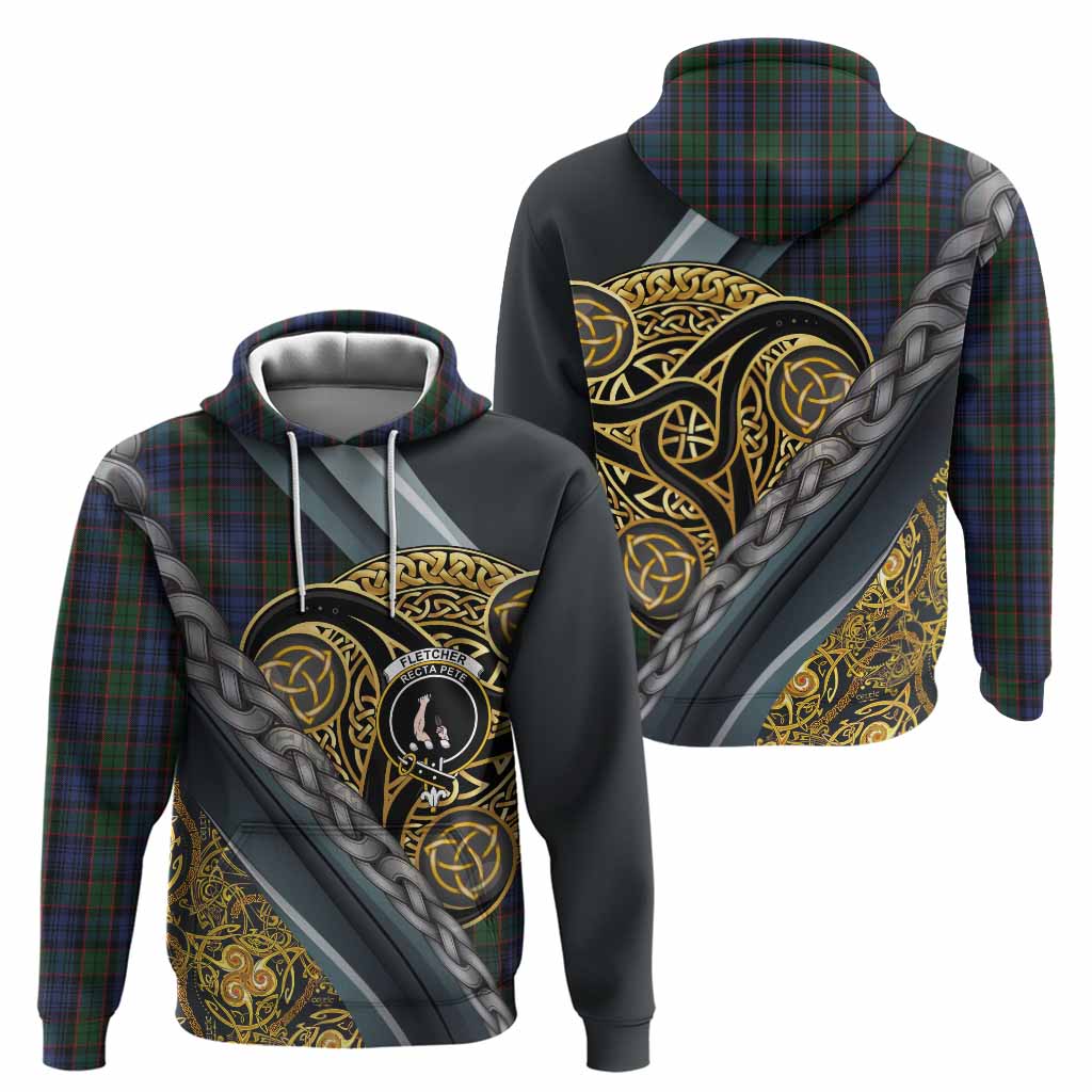 Fletcher Tartan Crest Hoodie Scottish Triskele Celtic