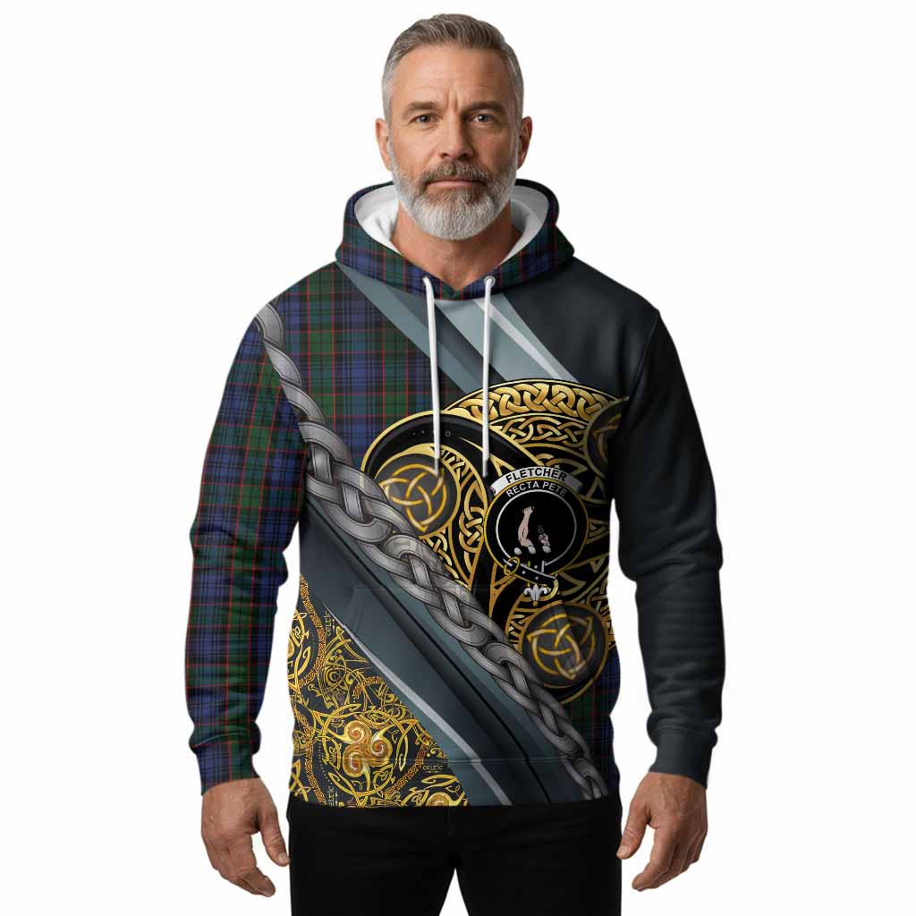 Fletcher Tartan Crest Hoodie Scottish Triskele Celtic