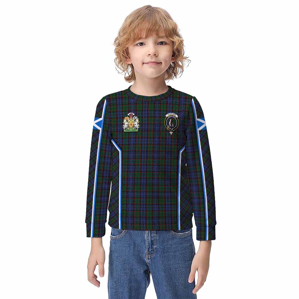 Fletcher Tartan Crest Kid Knitted Sweatshirt Scotland Coat of Arm Flag Style - Tartan Vibes Clothing