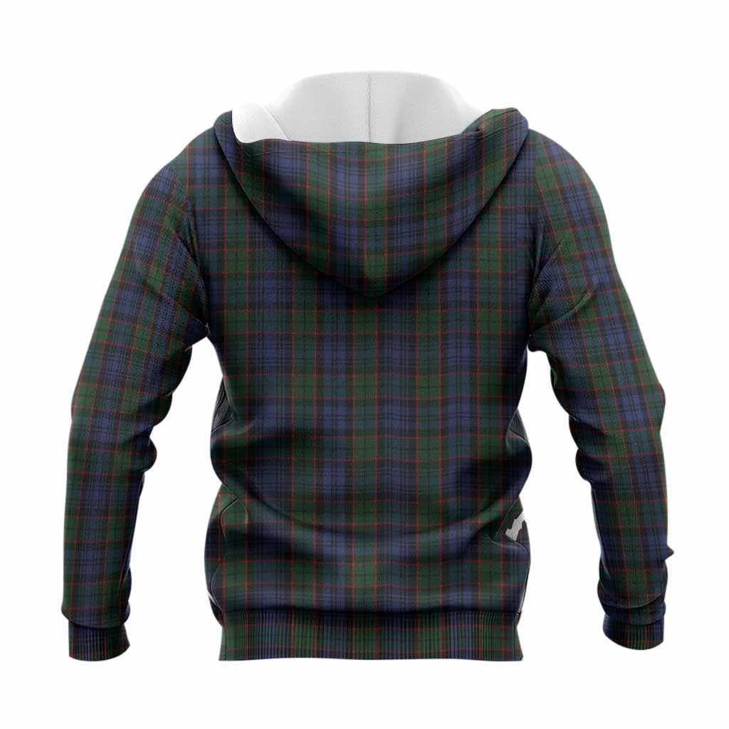 Fletcher Tartan Crest Knitted Hoodie Ferocious Lion Style