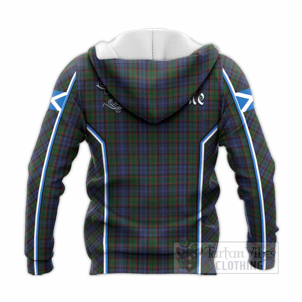 Fletcher Tartan Crest Knitted Hoodie Scotland Coat of Arm Flag Style - Tartan Vibes Clothing