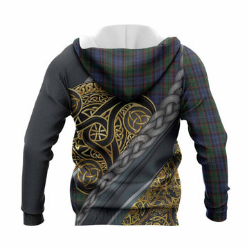 Fletcher Tartan Crest Knitted Hoodie Scottish Triskele Celtic