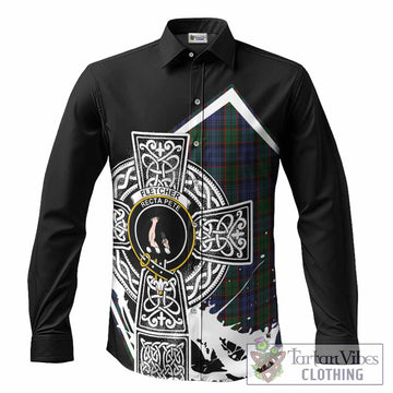 Fletcher Tartan Crest Long Sleeve Button Shirts Scottish Celtic Cross Heritage
