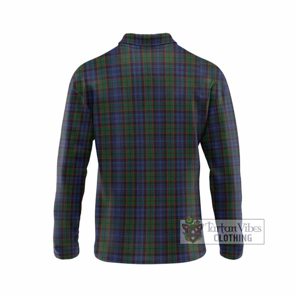 Fletcher Tartan Crest Long Sleeve Polo Shirt Ferocious Lion Style