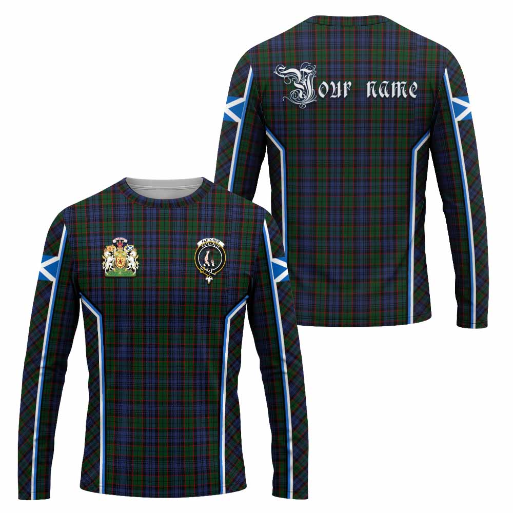 Fletcher Tartan Crest Long Sleeve T-Shirt Scotland Coat of Arm Flag Style - Tartan Vibes Clothing