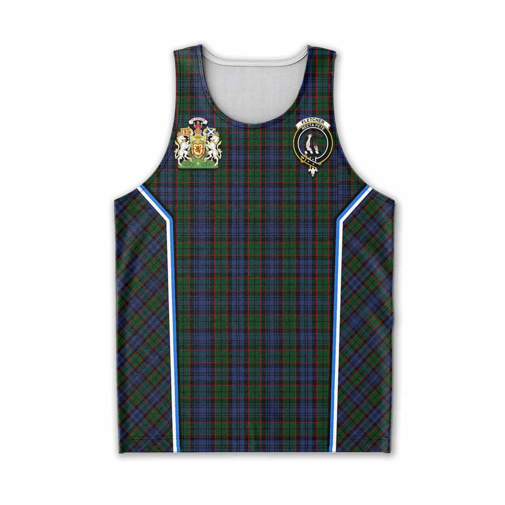 Fletcher Tartan Crest Men Tank Top Scotland Coat of Arm Flag Style - Tartan Vibes Clothing