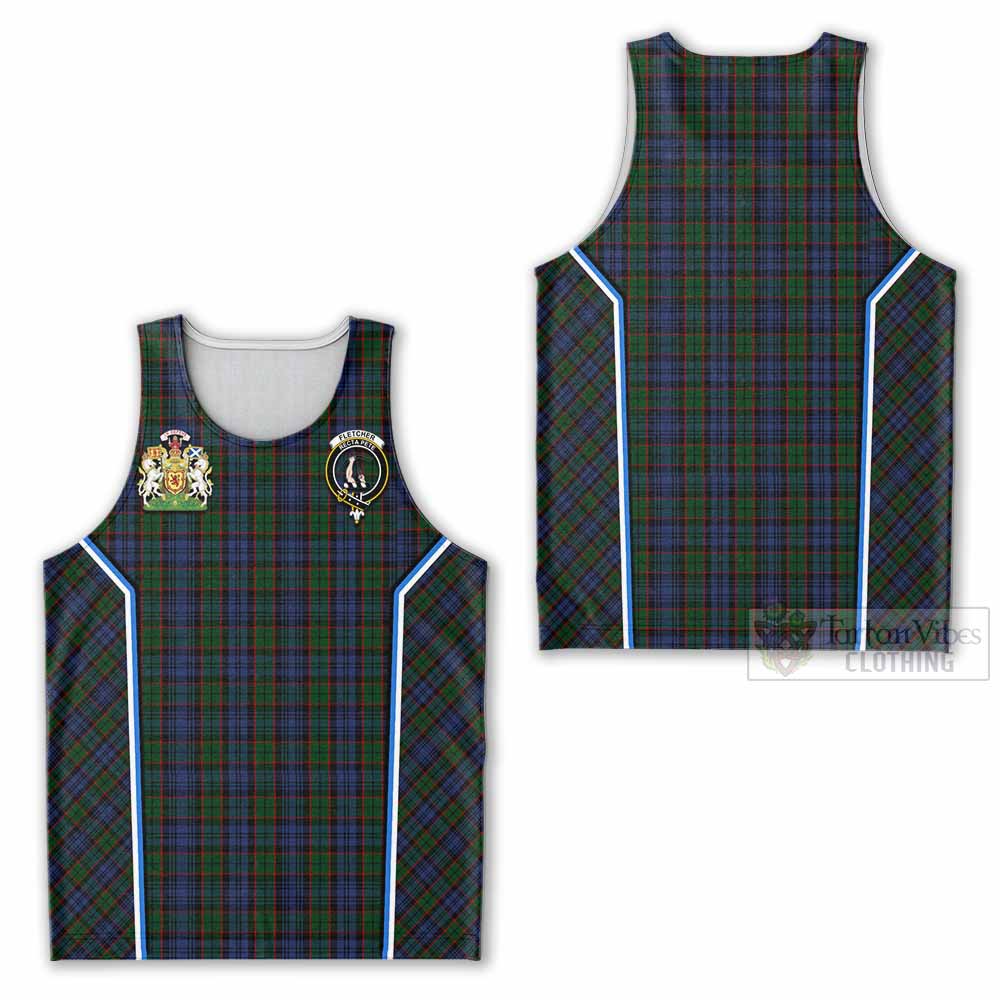 Fletcher Tartan Crest Men Tank Top Scotland Coat of Arm Flag Style - Tartan Vibes Clothing