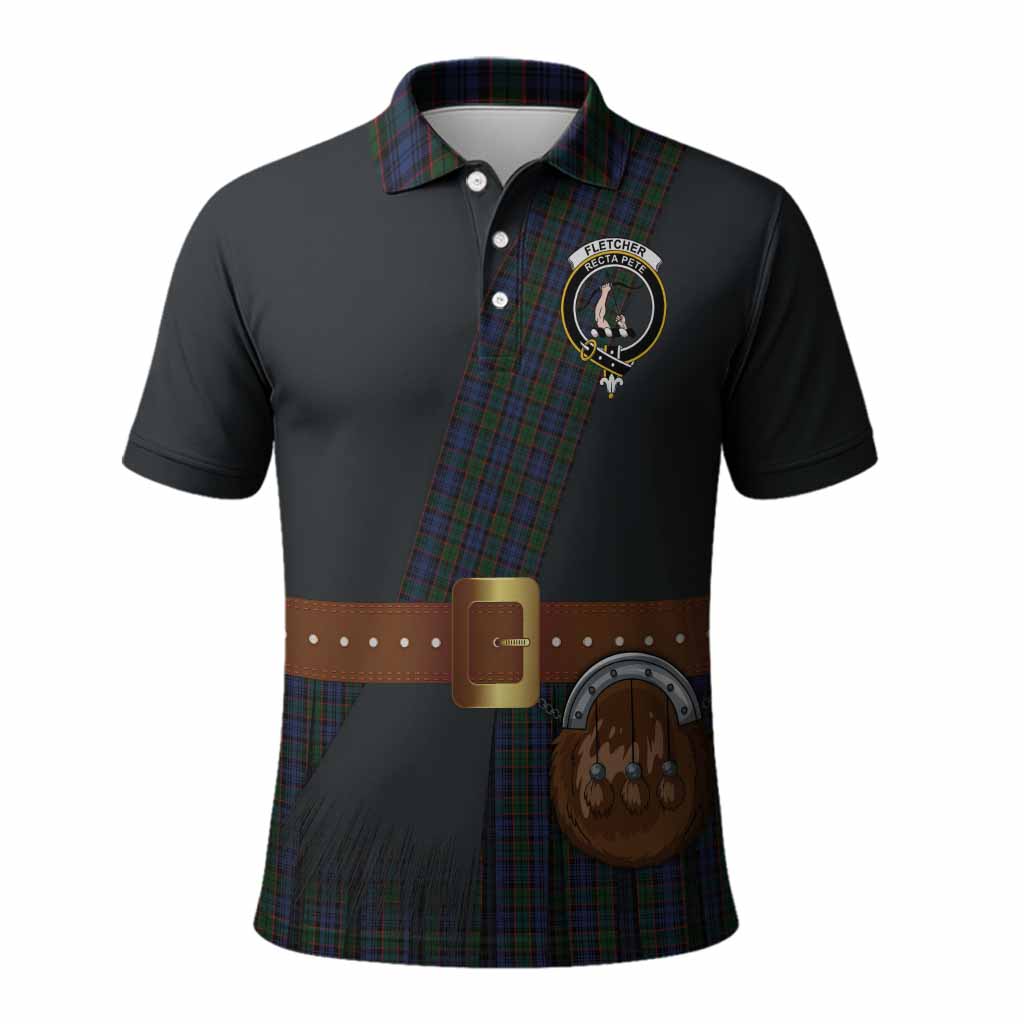 Fletcher Tartan Crest Polo Shirt Kilt Costume Style