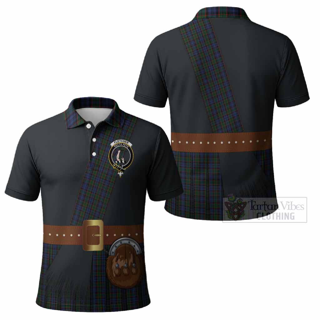 Fletcher Tartan Crest Polo Shirt Kilt Costume Style