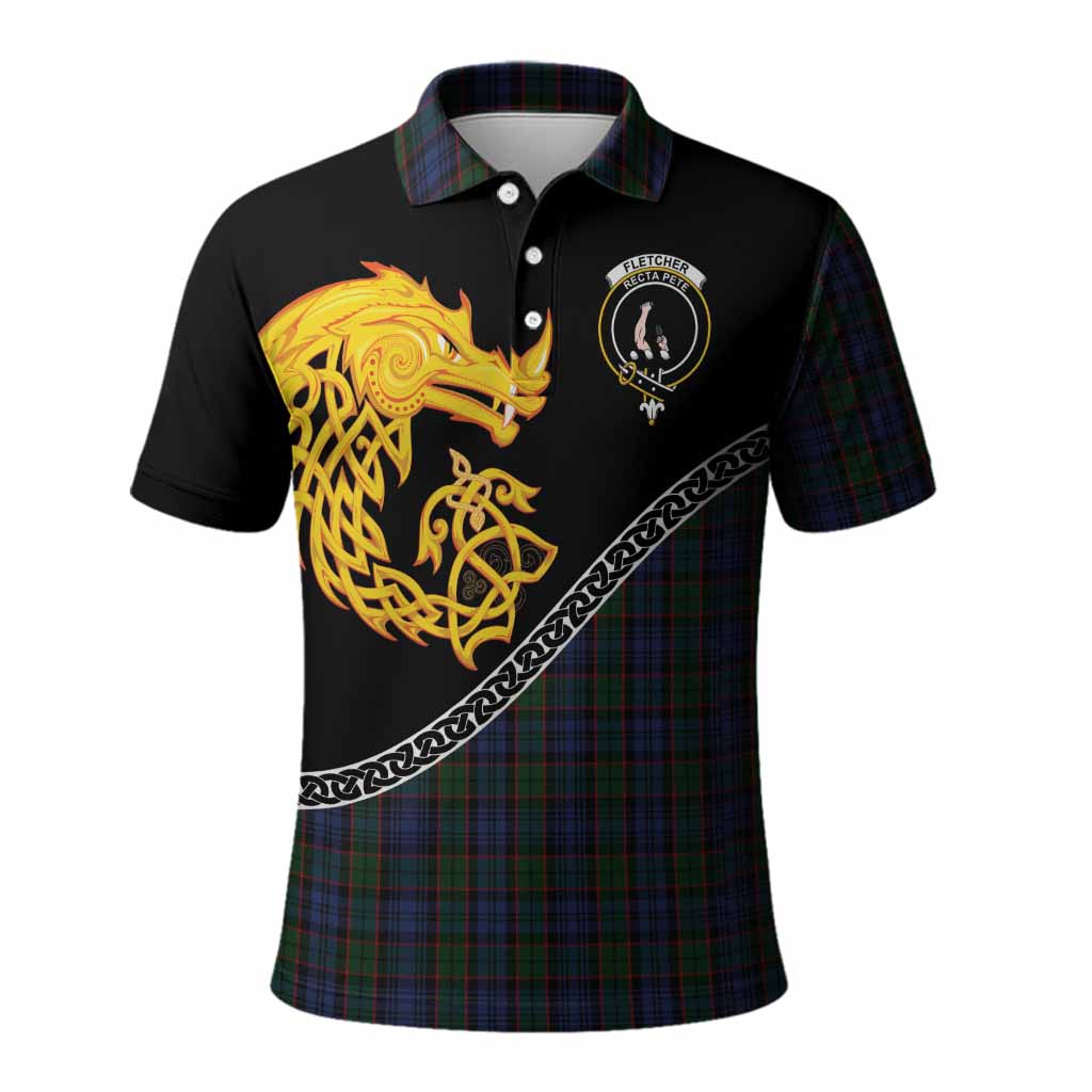 Fletcher Tartan Crest Polo Shirt Legendary Dragon Knot Half Style