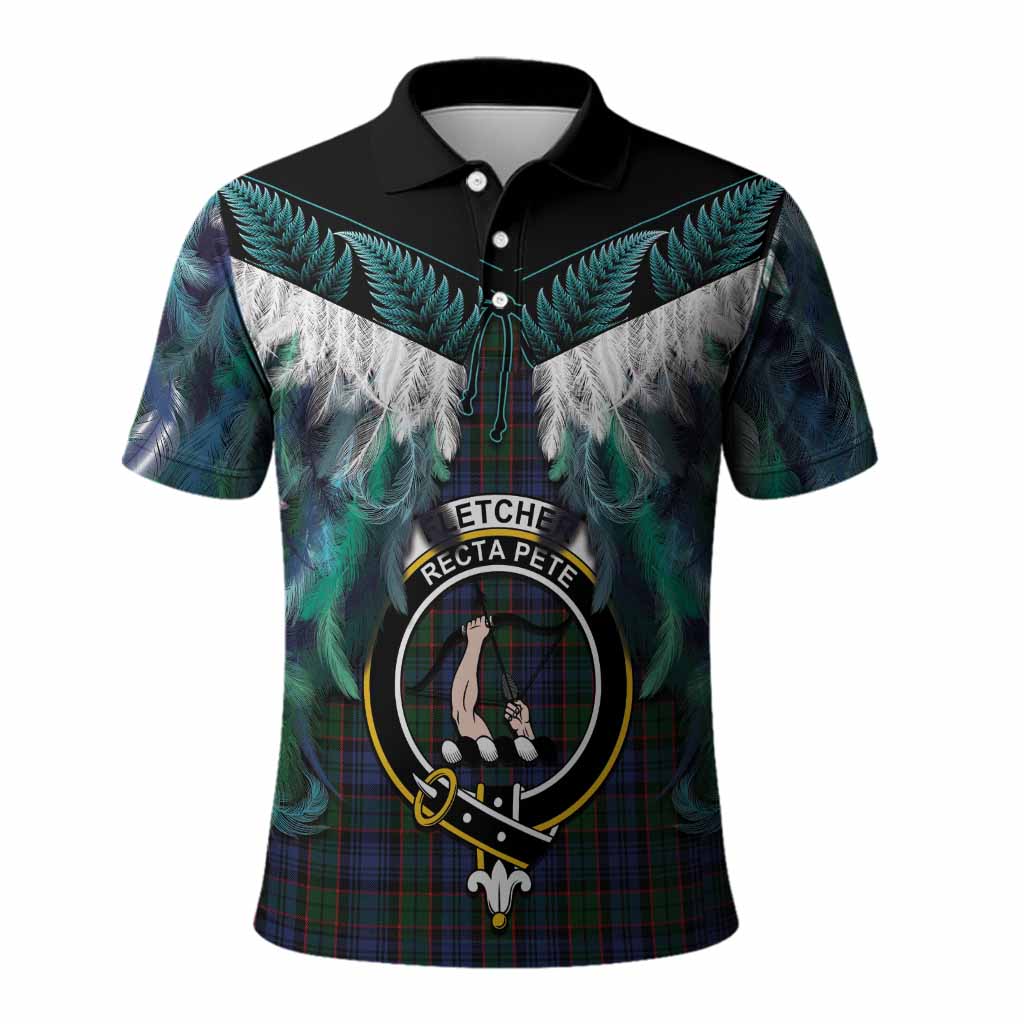 Fletcher Tartan Crest Polo Shirt New Zealand Maori Korowai Cloak