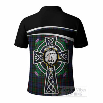 Fletcher Tartan Crest Polo Shirt Scottish Thistle Celtic Cross Alba Gu Brath