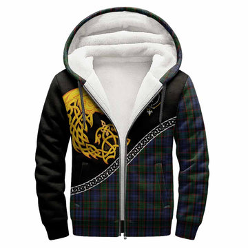 Fletcher Tartan Crest Sherpa Hoodie Legendary Dragon Knot Half Style