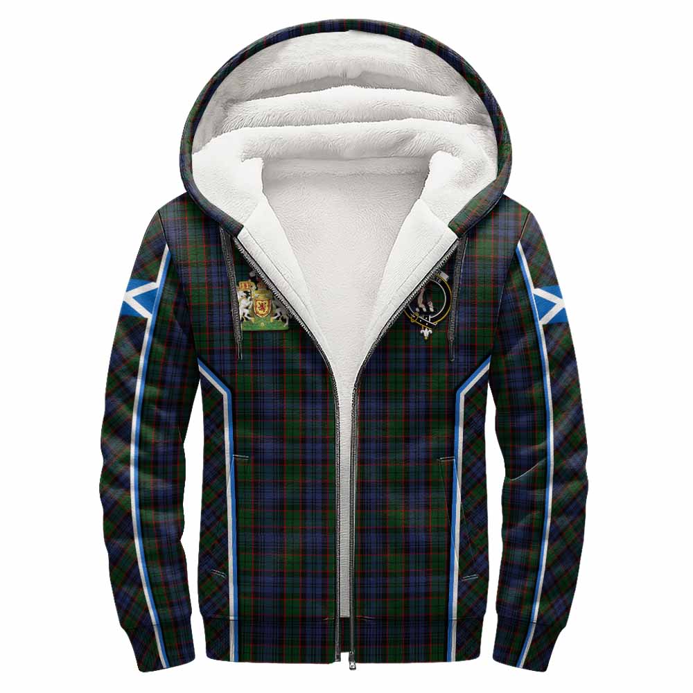 Fletcher Tartan Crest Sherpa Hoodie Scotland Coat of Arm Flag Style - Tartan Vibes Clothing