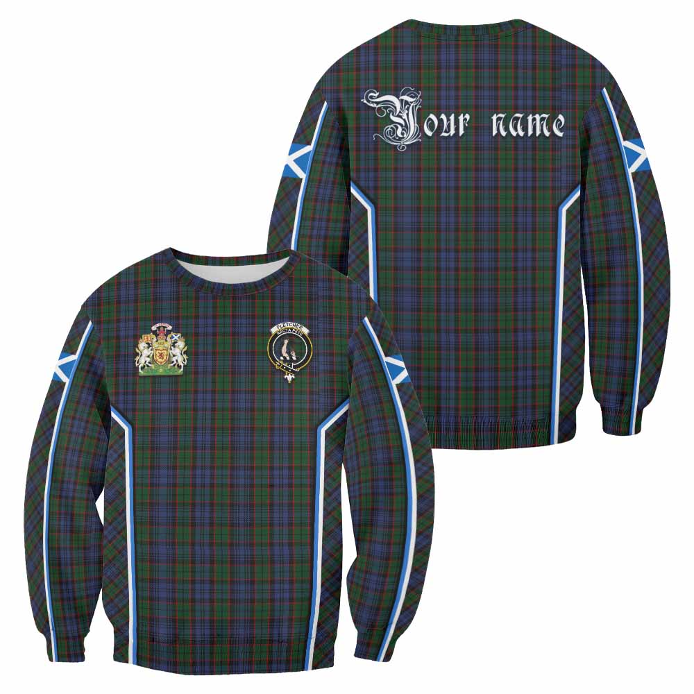 Fletcher Tartan Crest Sweatshirt Scotland Coat of Arm Flag Style - Tartan Vibes Clothing