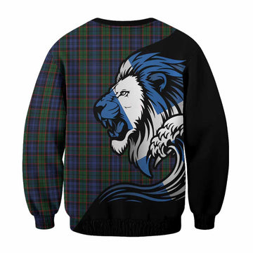 Fletcher Tartan Crest Sweatshirt Scottish Golden Lions Wave Flow